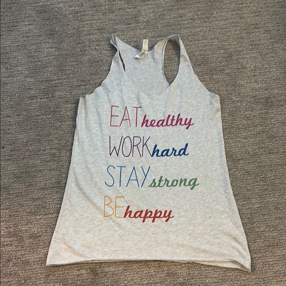 Gray Motivational Graphic Tank Top